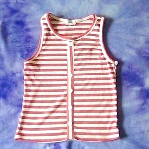 Pink and White Striped Tank